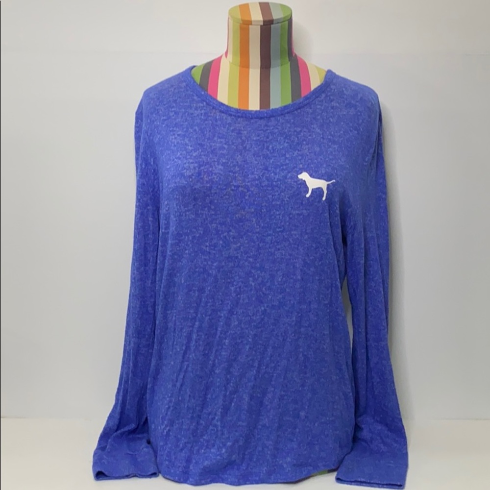 PINK Victoria’s Secret Blue Pajama Long Sleeve Top